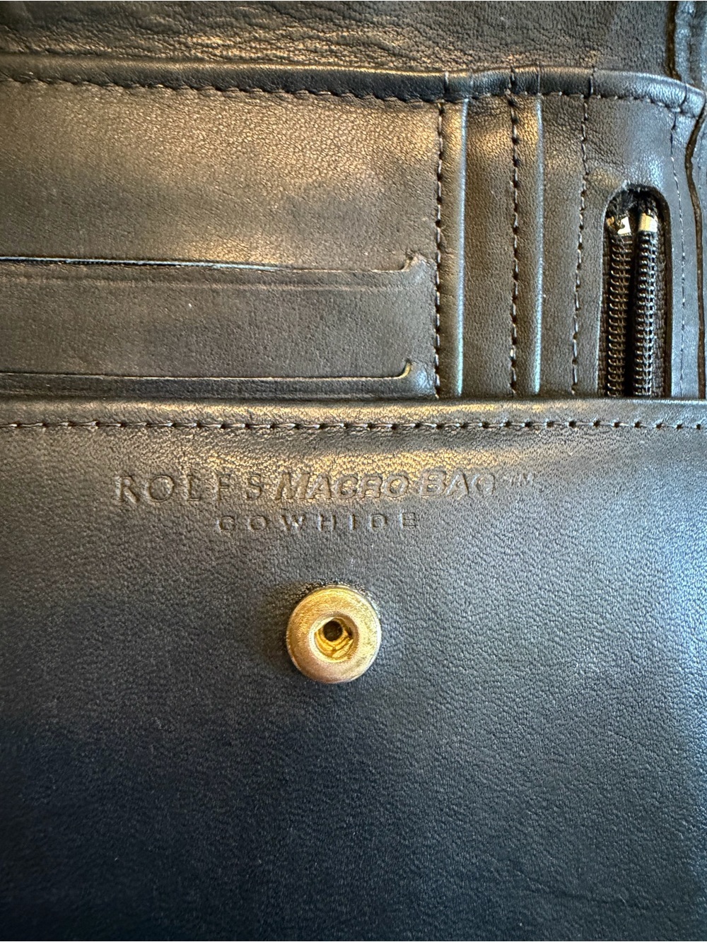 Rolfs Black Leather MACRO BAG wallet - Picture 3 of 10